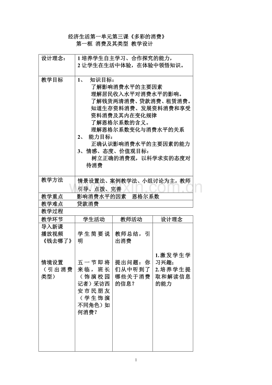 消费及其类型教学设计.doc_第1页