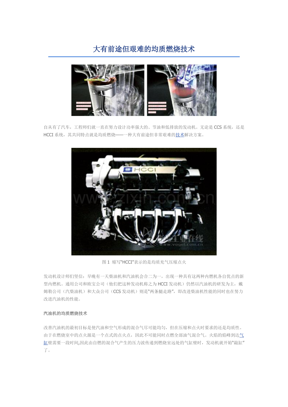 大有前途但艰难的均质燃烧技术.docx_第1页