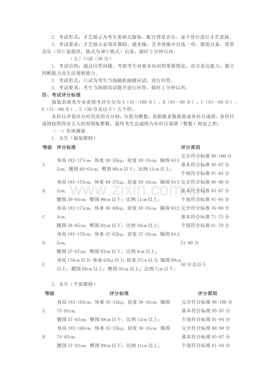 艺术类高考服装表演(模特)专业考试内容录取条件.docx_第2页