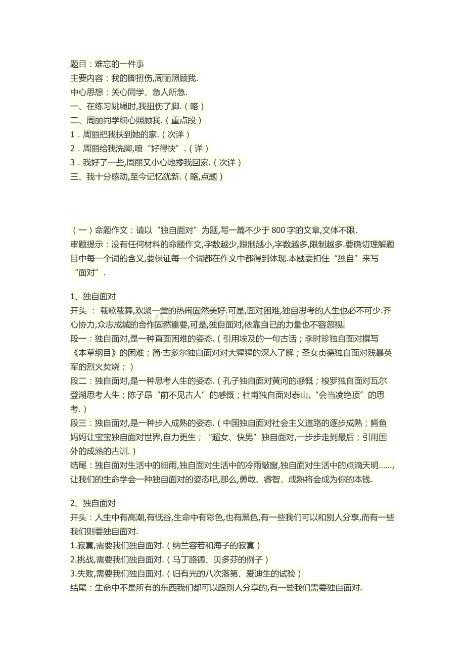 作文提纲范例.docx_第1页