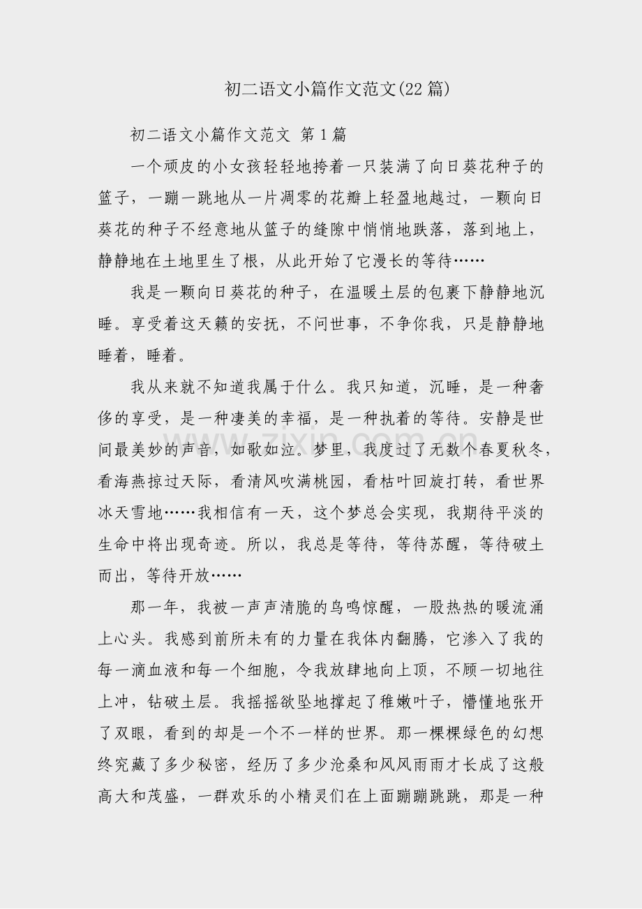 初二语文小篇作文范文(22篇).pdf_第1页