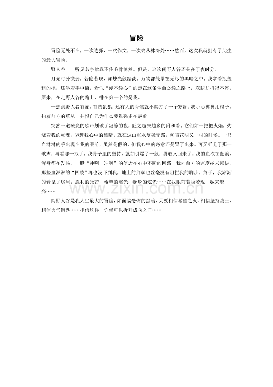 《捅马蜂窝》拓展-《冒险》.doc_第1页