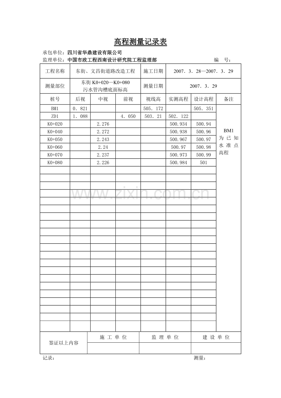 高程测量记录表.doc_第2页