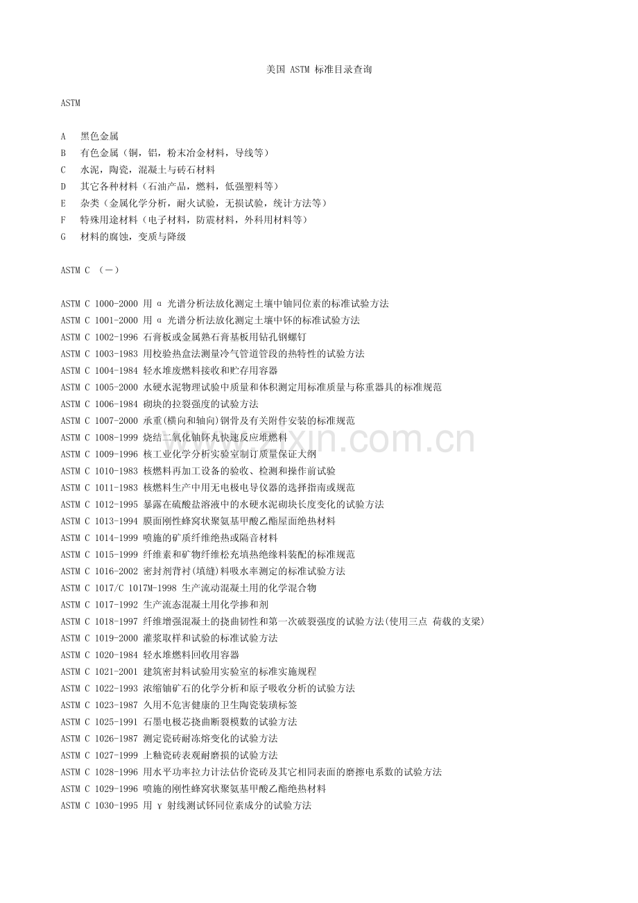 美国 ASTM 标准目录查询C.pdf_第1页