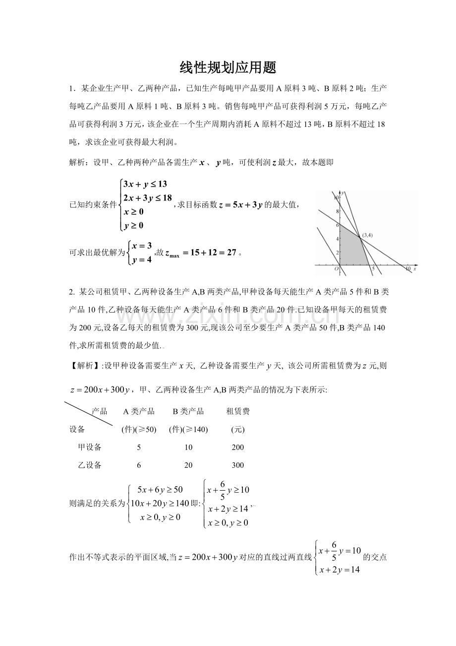 线性规划应用题.doc_第1页