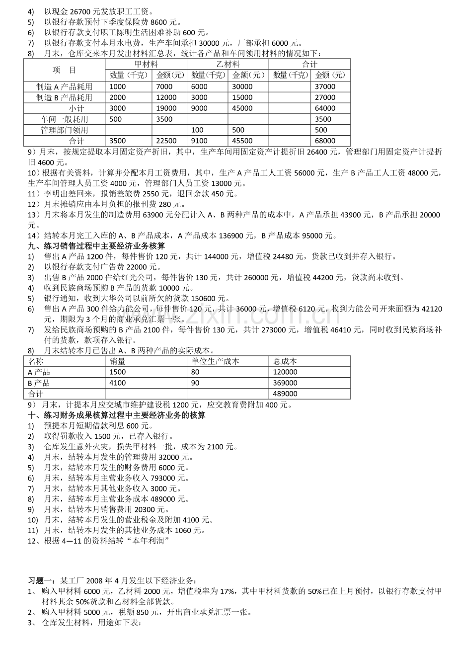 基础会计工业企业经济业务分录练习题.doc_第2页
