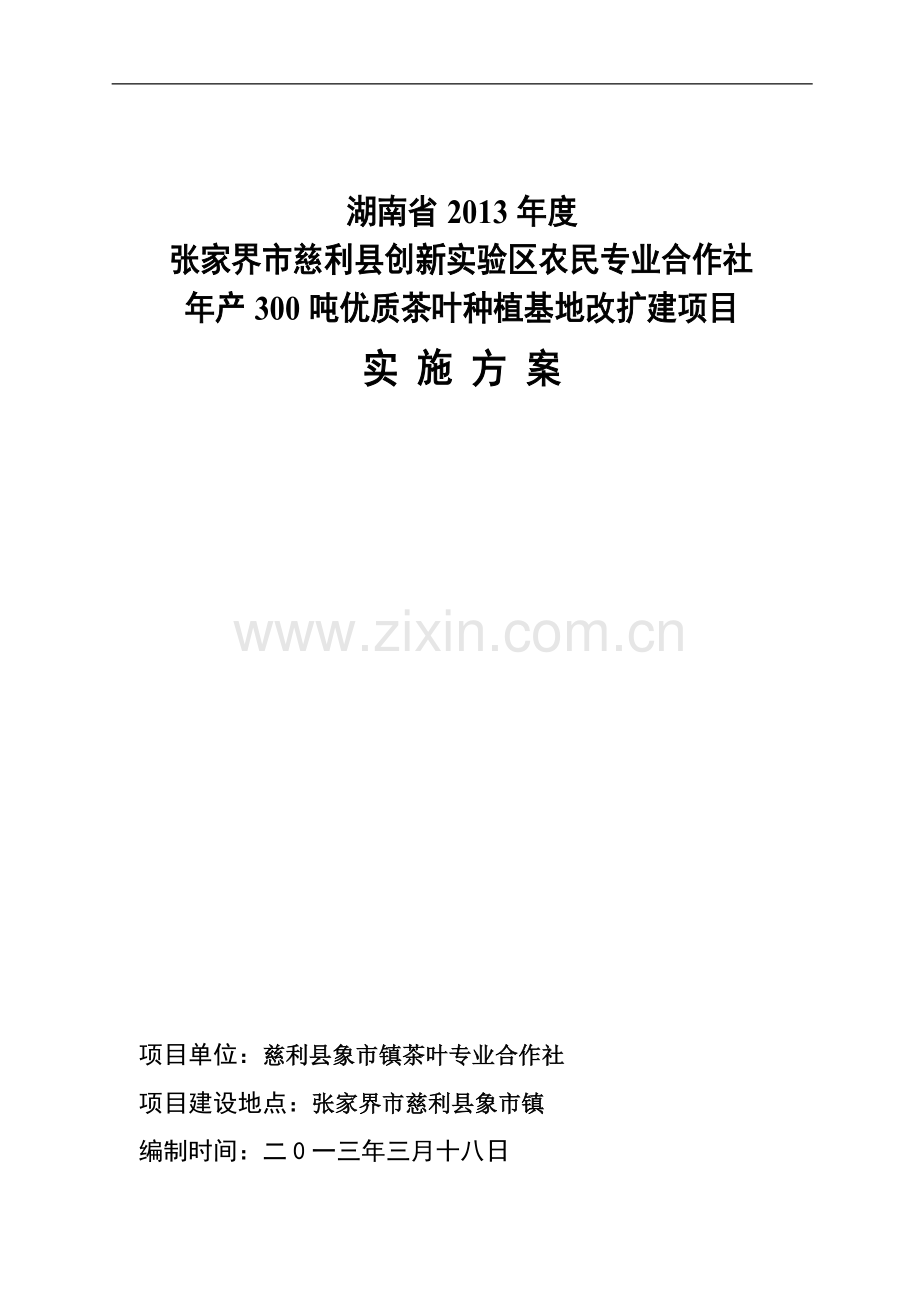 茶叶基地项目实施方案(象市).doc_第1页