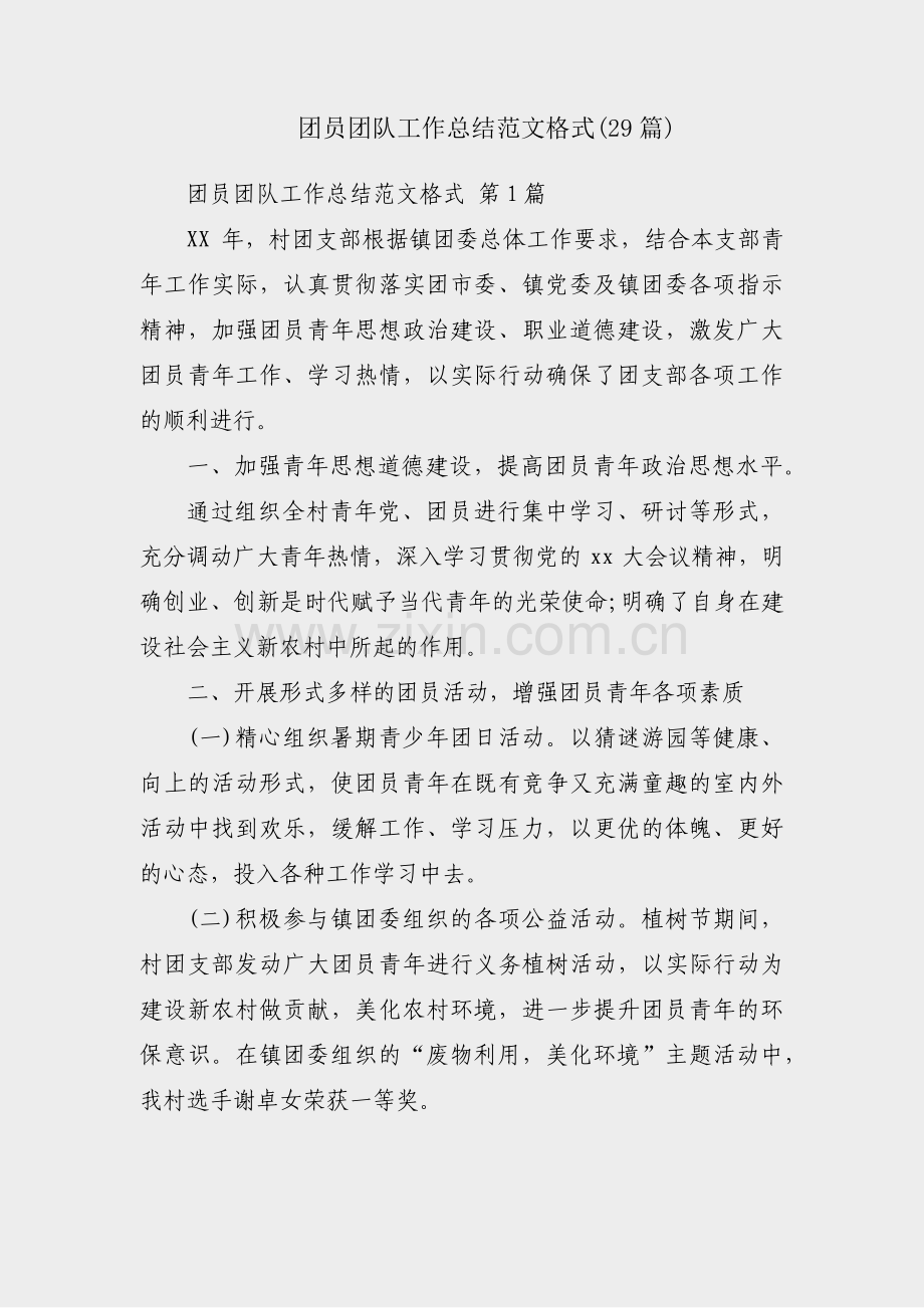 团员团队工作总结范文格式(29篇).pdf_第1页