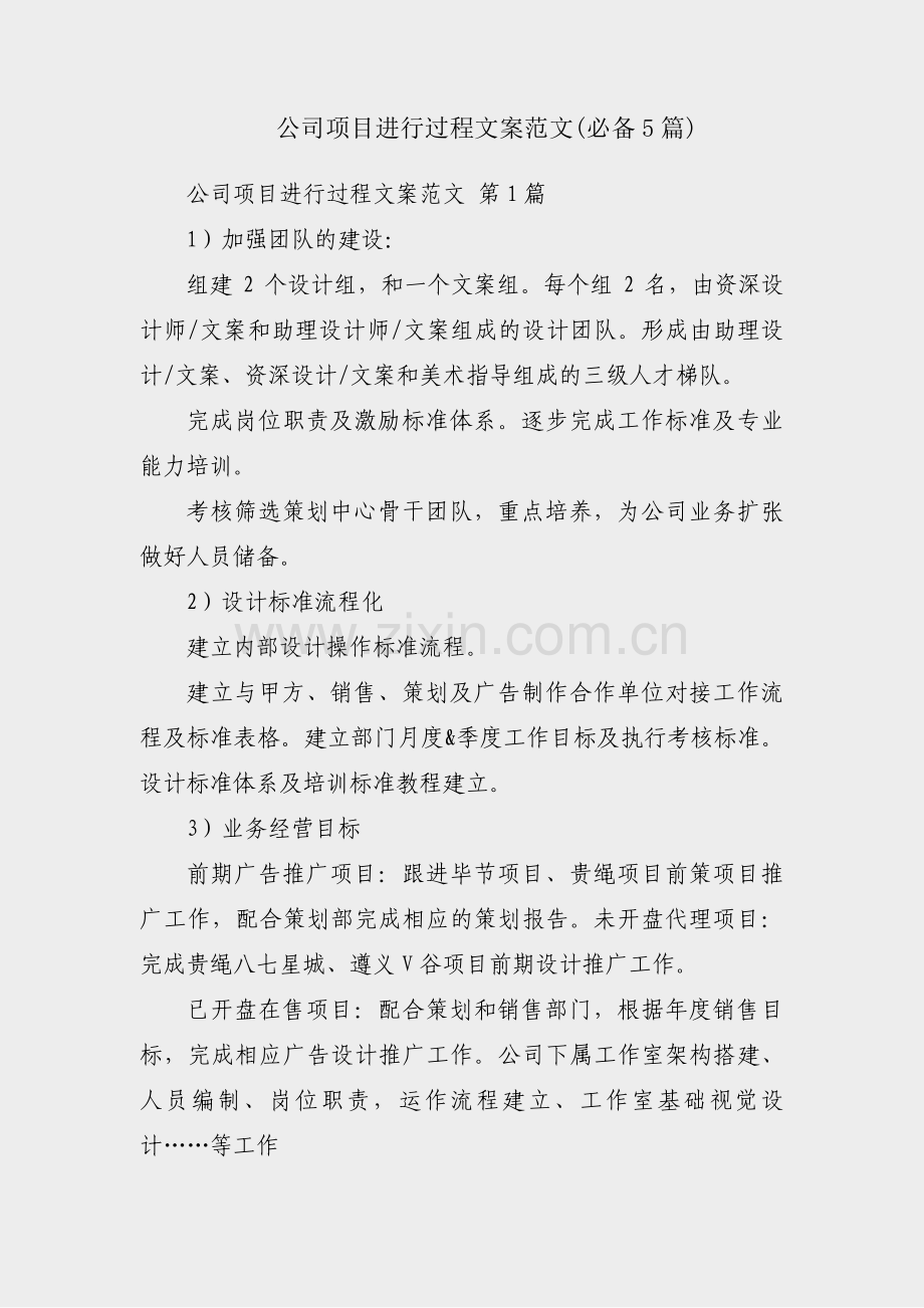 公司项目进行过程文案范文(必备5篇).pdf_第1页
