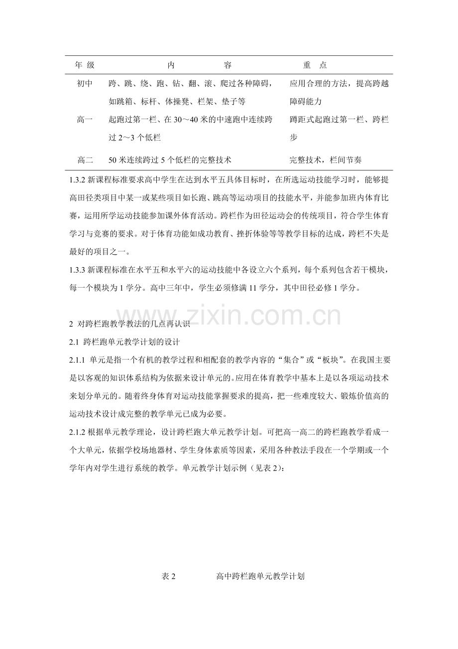 体育论文：新课程标准下高中跨栏跑教学的再认识.doc_第2页