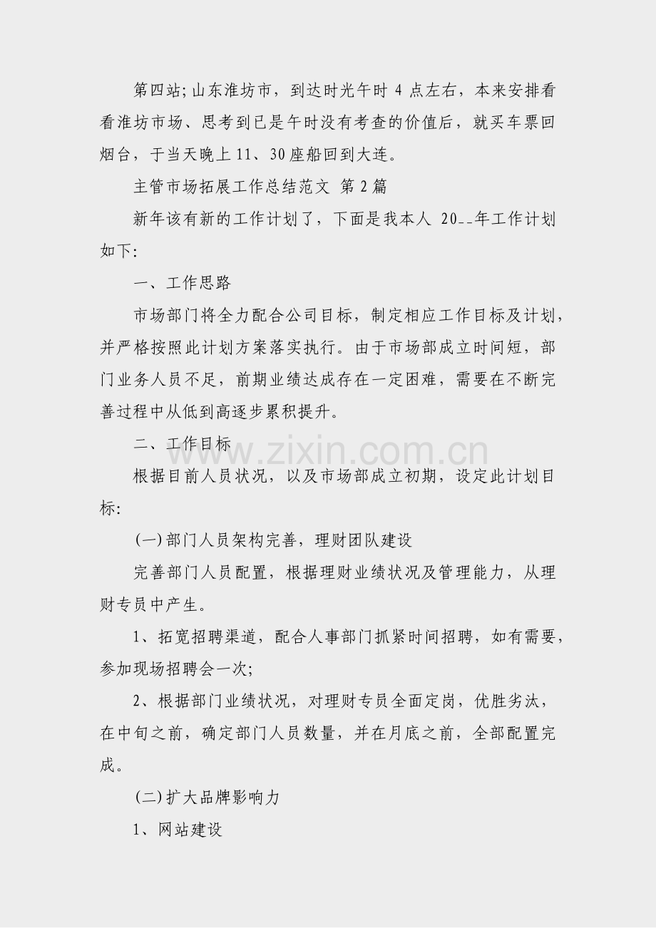 主管市场拓展工作总结范文(9篇).pdf_第2页