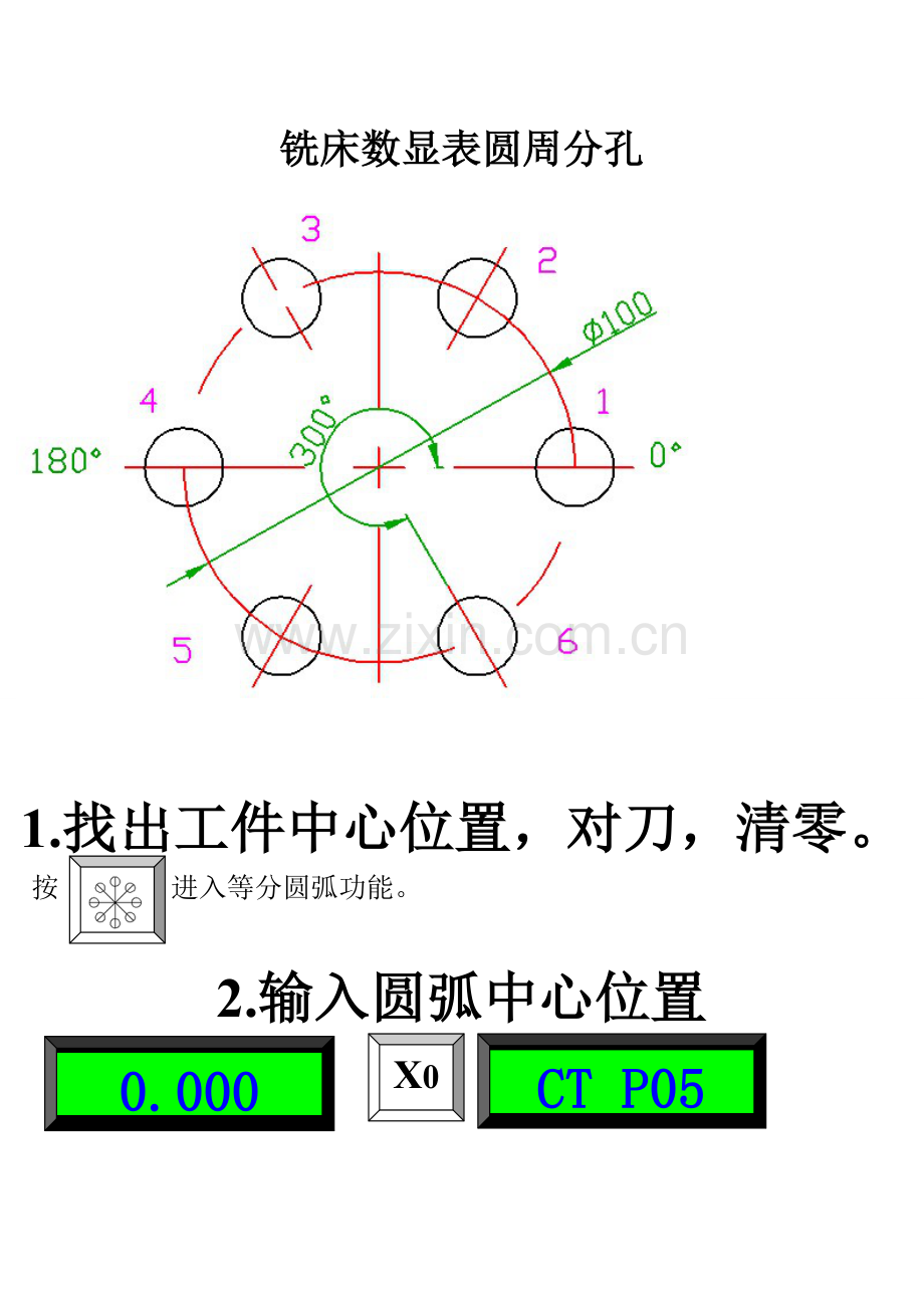 铣床数显表圆周分孔.doc_第1页