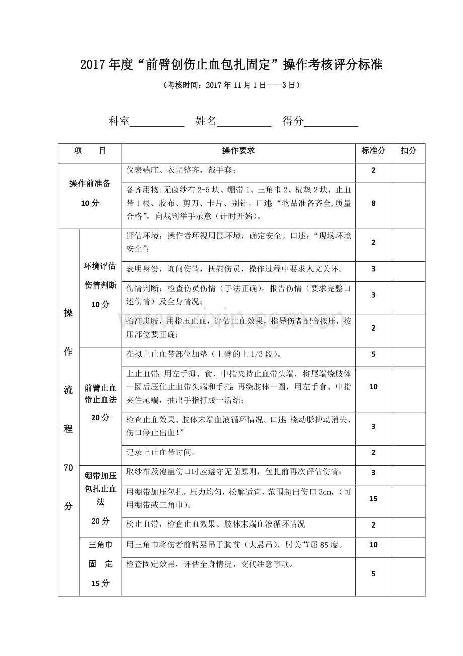 前臂创伤止血包扎固定操作流程.docx_第1页
