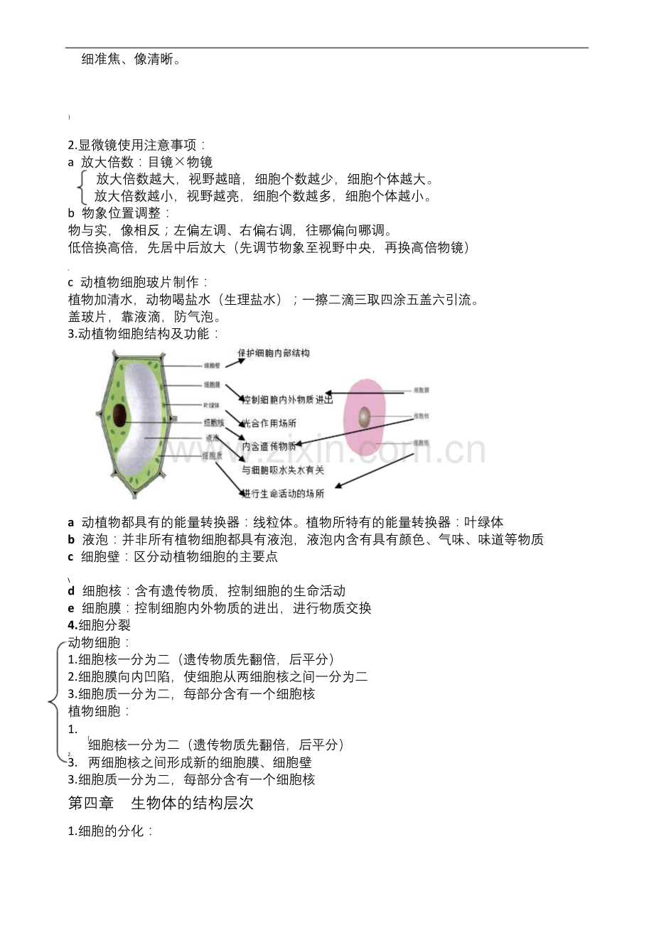 北师大版七年级生物上册知识点清单.docx_第2页