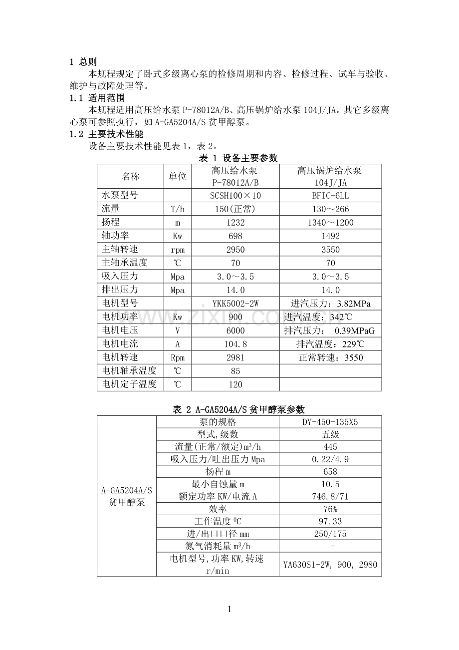高压水泵检修规程.doc_第1页