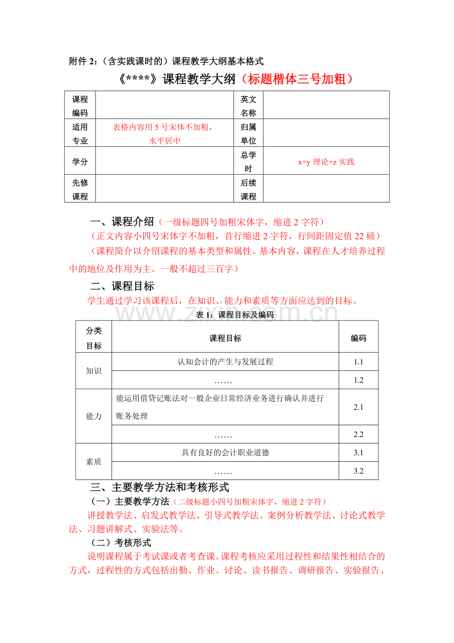 2(含实践课时的)课程教学大纲基本格式.doc_第1页