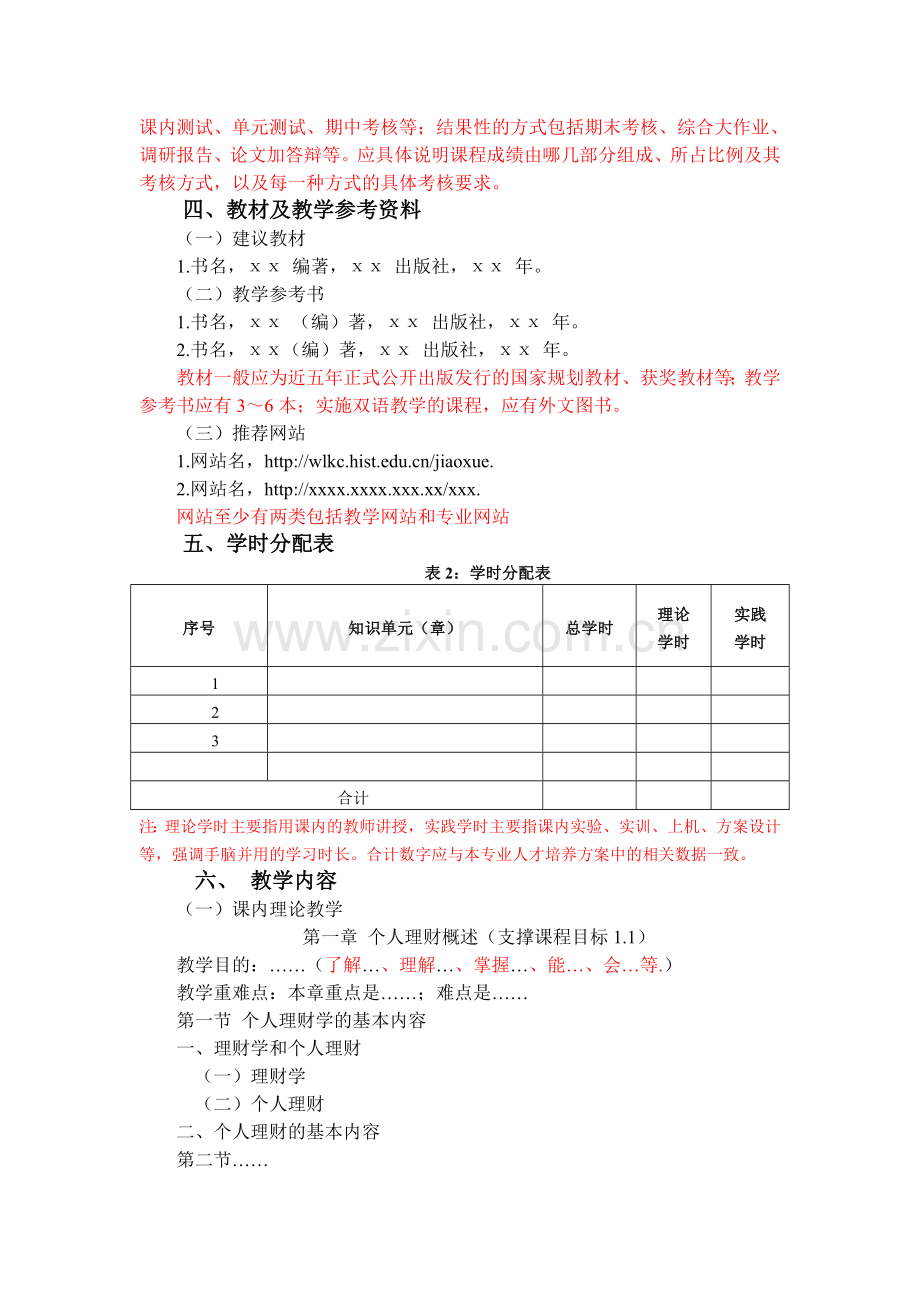 2(含实践课时的)课程教学大纲基本格式.doc_第2页