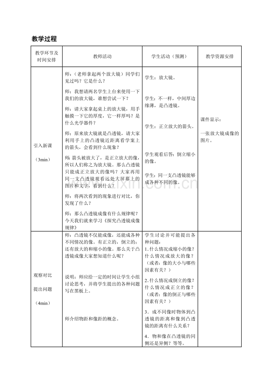 八上物理初中物理教学设计-凸透镜成像规律.doc_第2页