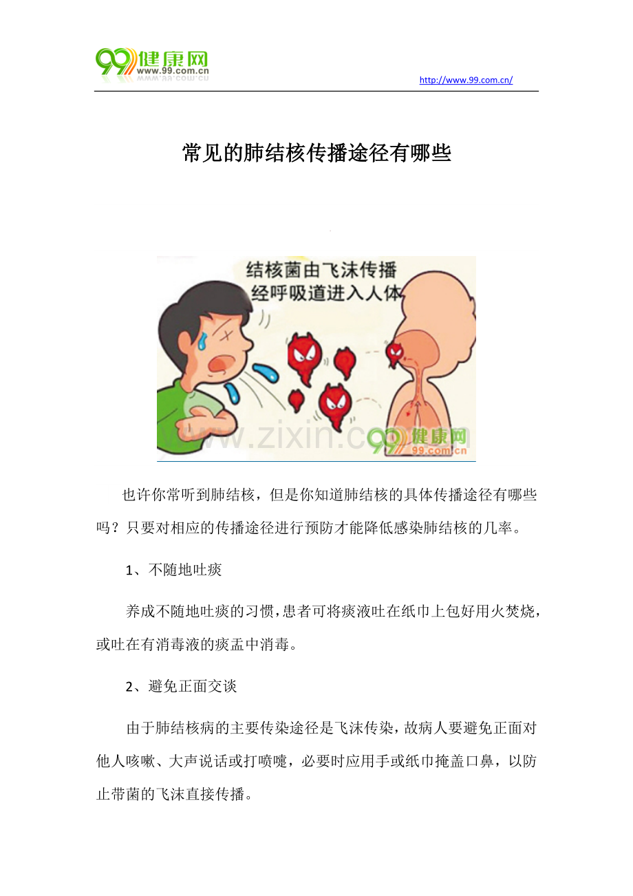 常见的肺结核传播途径有哪些.docx_第1页