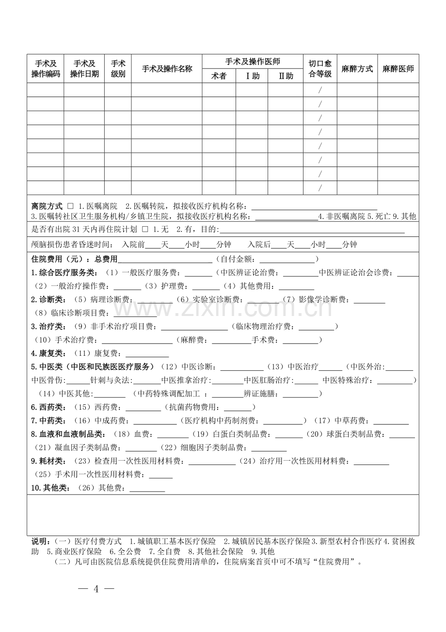 新版中医住院病案首页表.doc_第2页