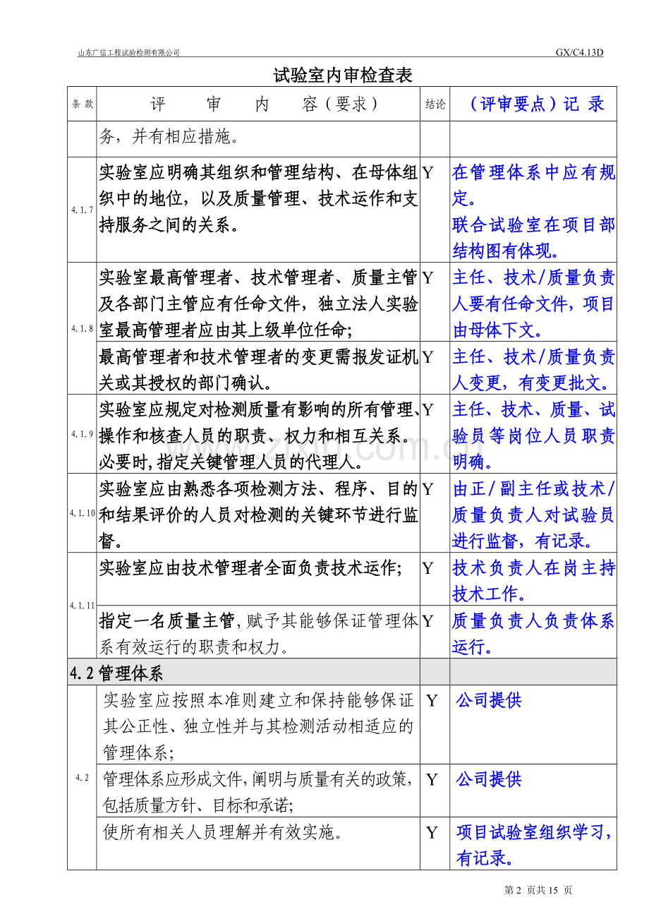 认证试验室内审表 20110330.doc_第2页