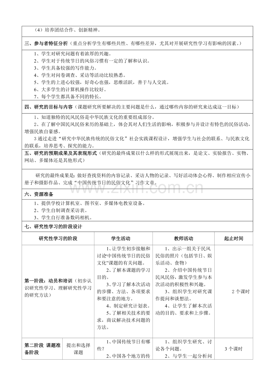 “中国传统节日的民俗文化”研究性学习记录表.doc_第2页