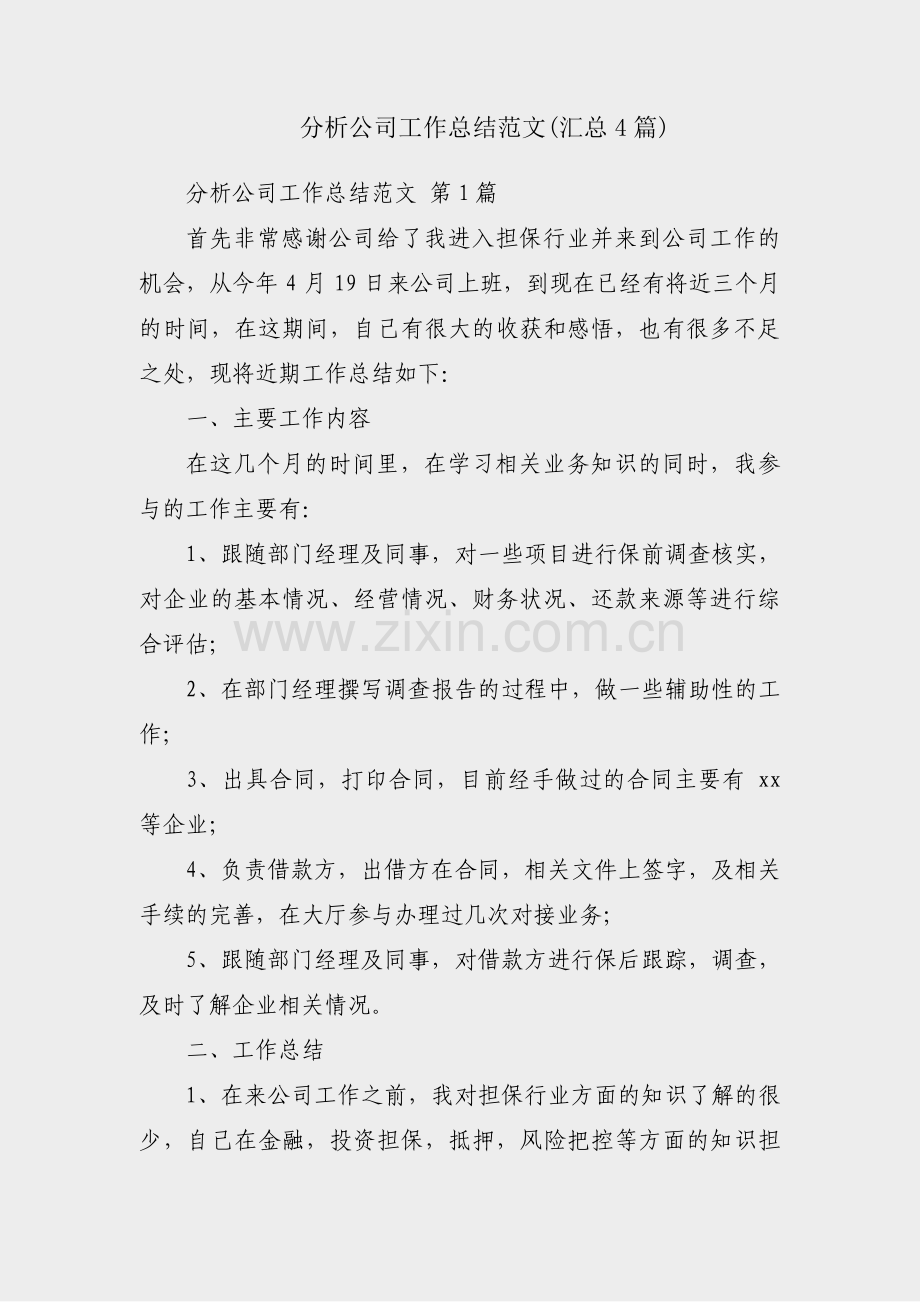 分析公司工作总结范文(汇总4篇).pdf_第1页