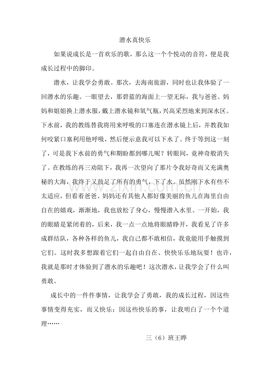 王晔-潜水真快乐.docx_第1页