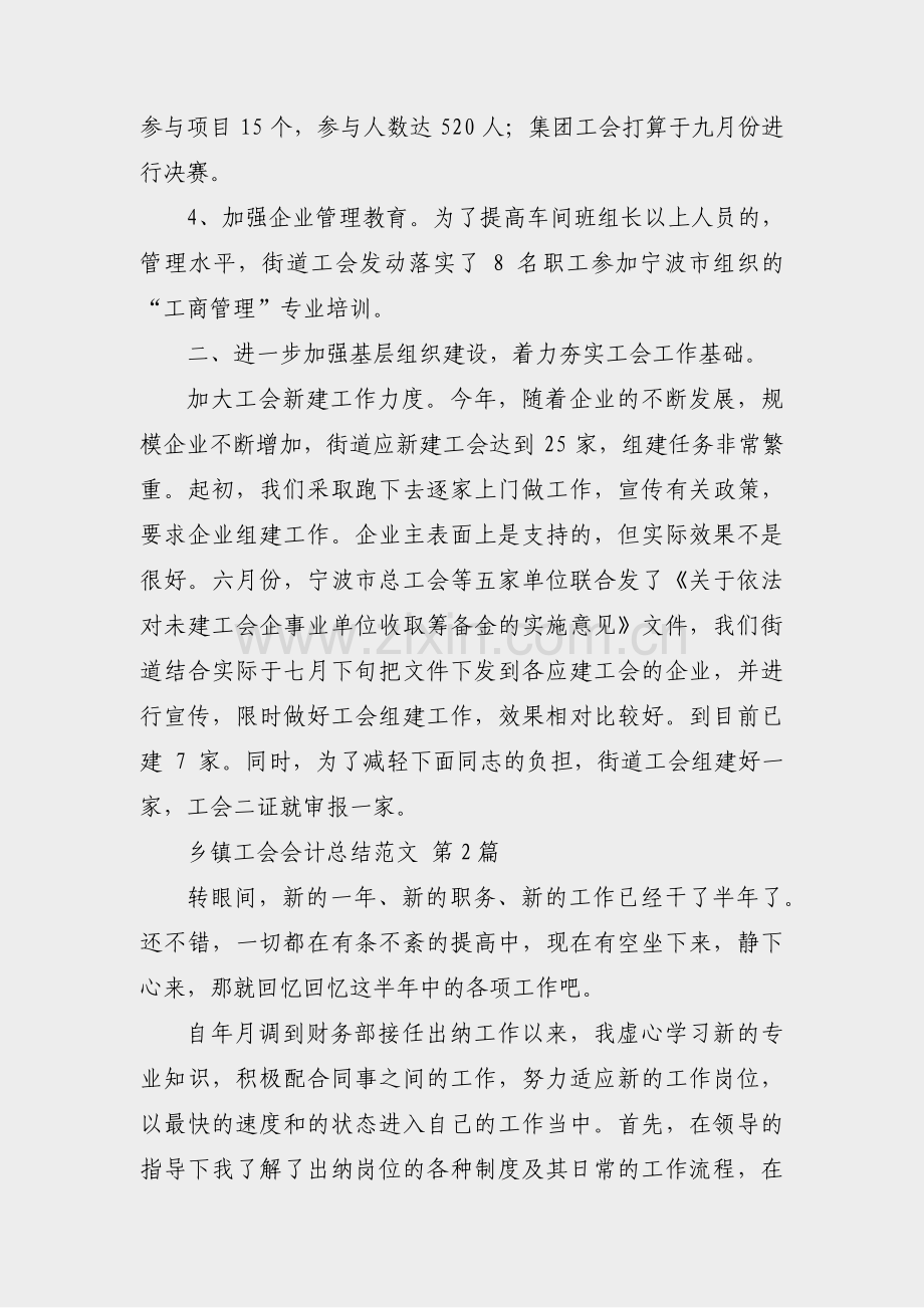 乡镇工会会计总结范文(合集6篇).pdf_第2页