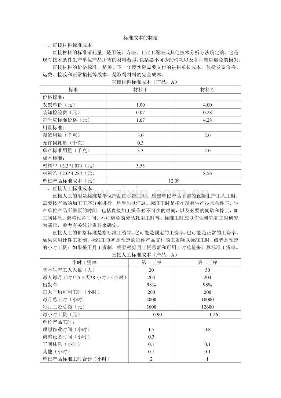 标准成本的制定.doc_第1页