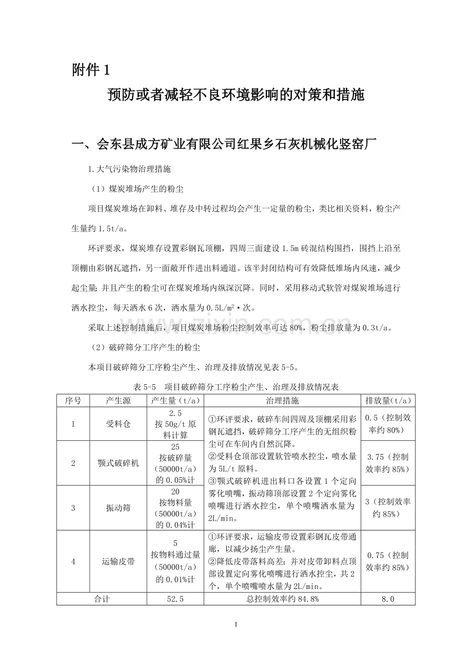 预防或者减轻不良环境影响的对策和措施.doc_第1页
