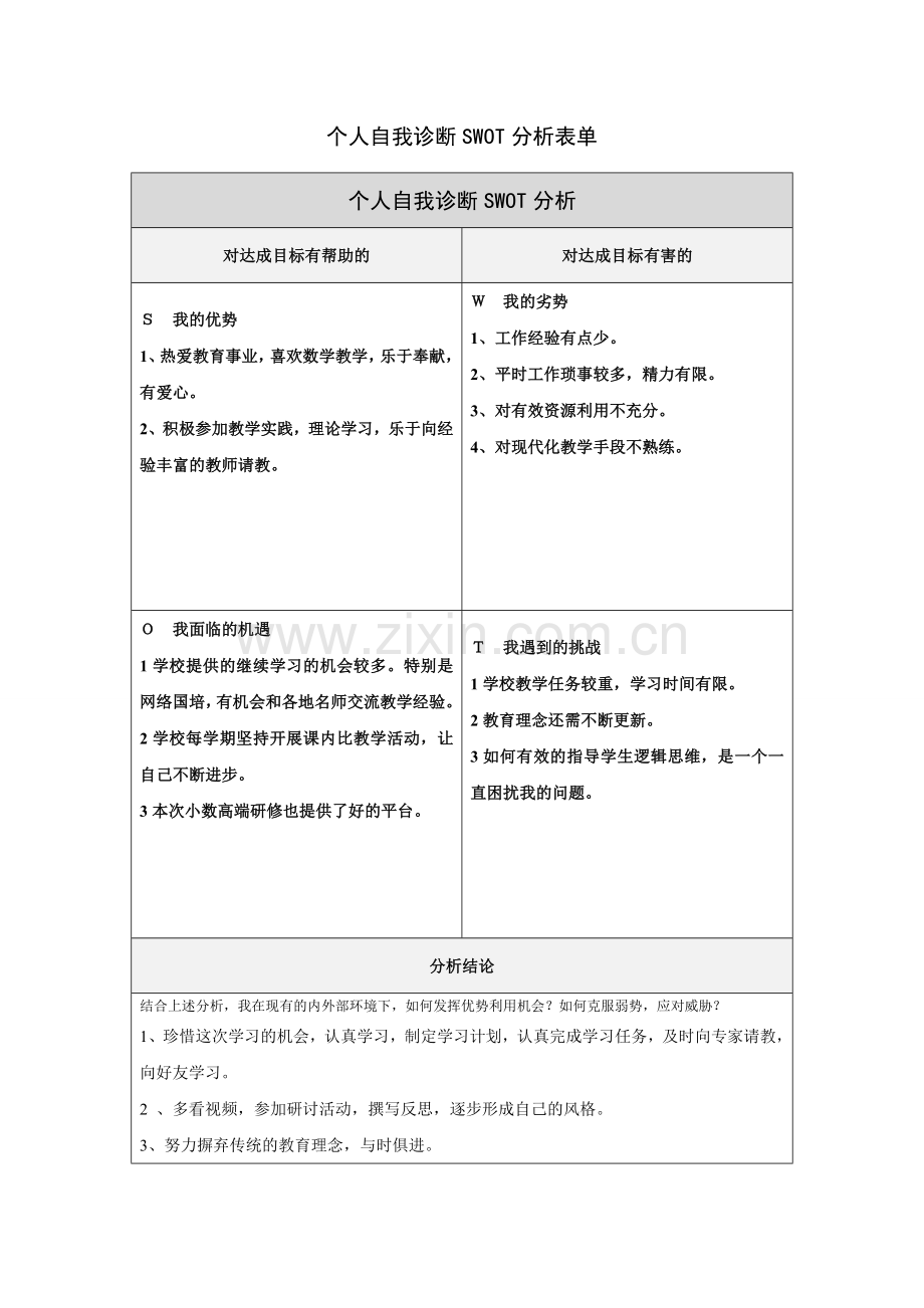 仁寿县宝马镇粮丰九年制学校高文艺诊断表表.doc_第1页