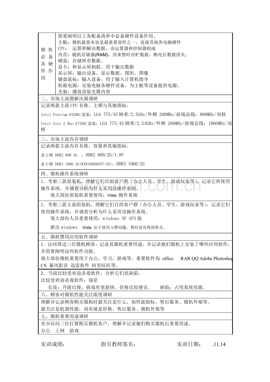 微机系统与维护实训报告答案样本.doc_第2页