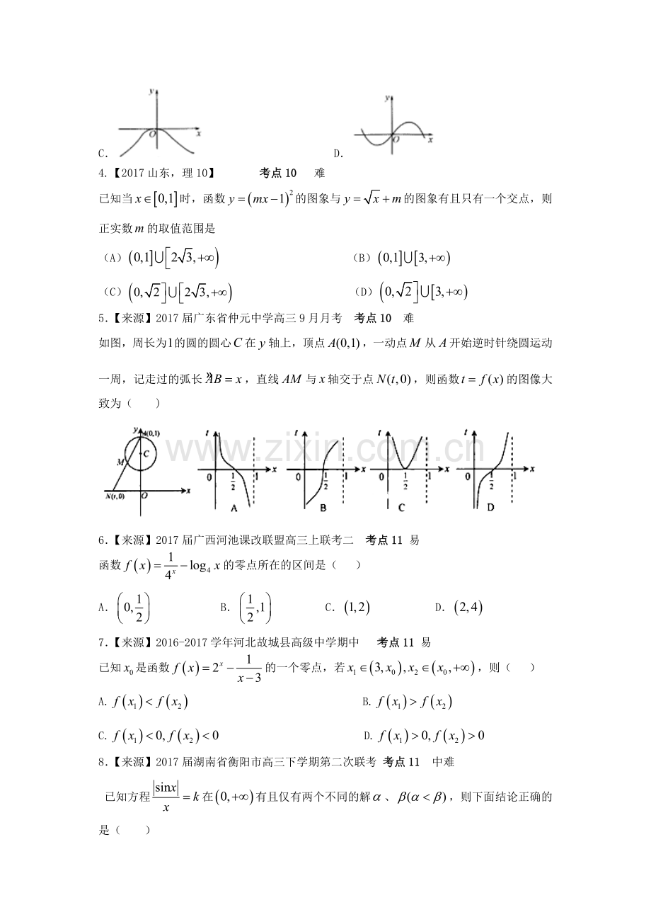 2018名师原创文科数学专题卷：专题4《函数的图象、函数的应用》---副本.doc_第2页