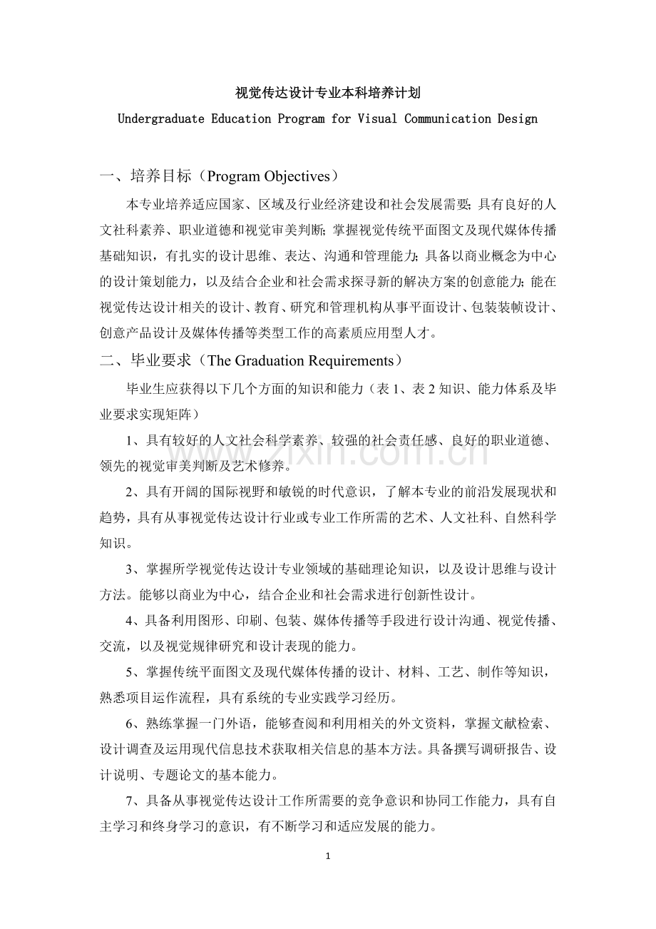 2016视觉传达设计专业培养计划.doc_第1页