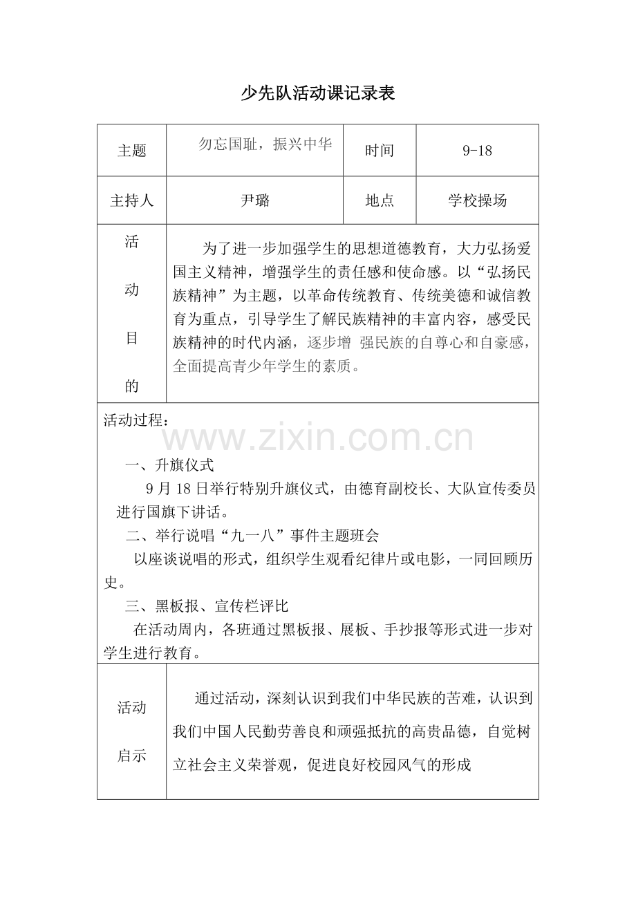 2015-2016上学期少先队活动记录表.doc_第2页
