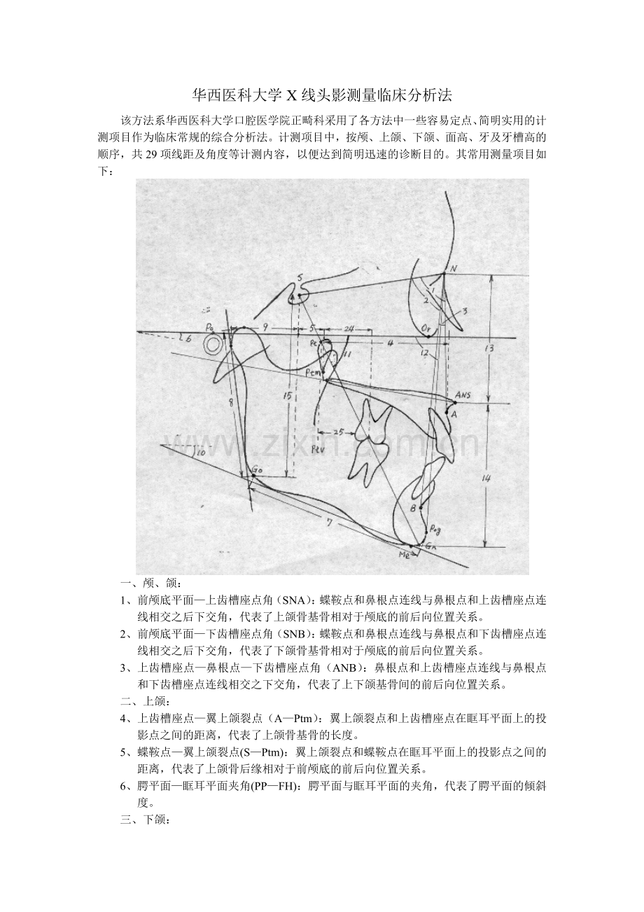 华西医科大学X线头影测量临.doc_第1页