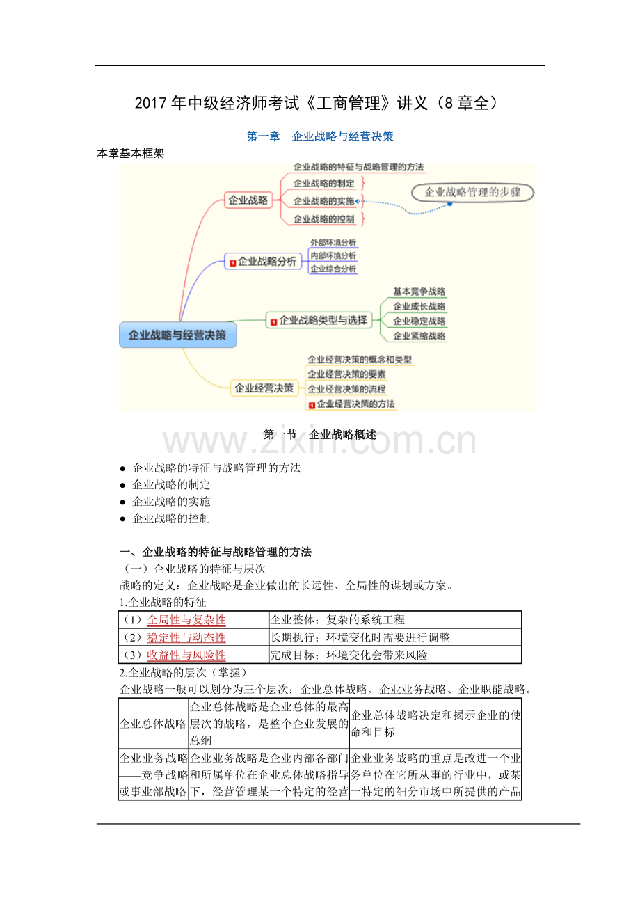 2017年中级经济师考试《工商管理》讲义(8章全).doc_第1页