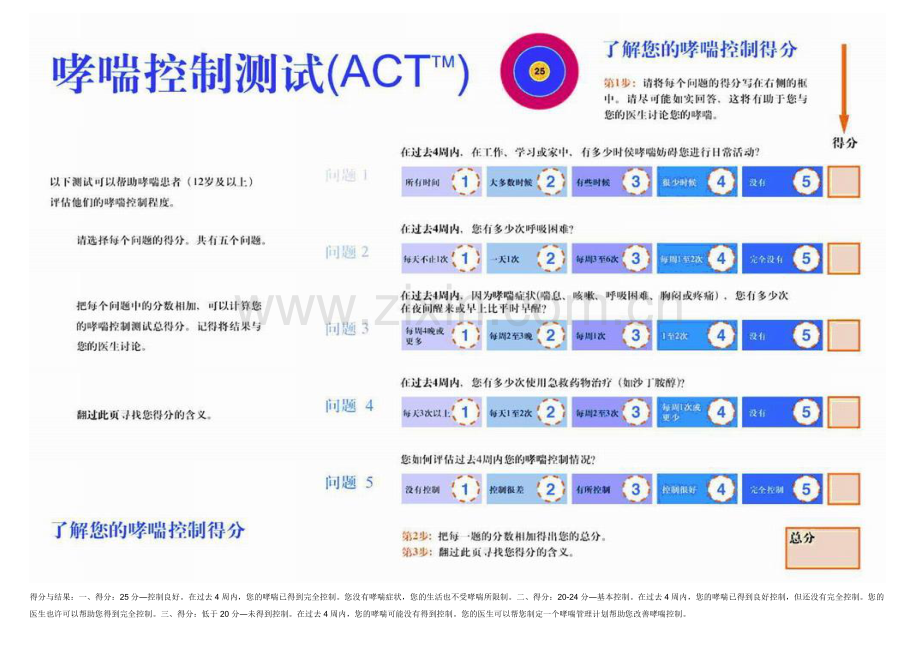 哮喘控制测试评分表(ACT-C-ACT).doc_第1页