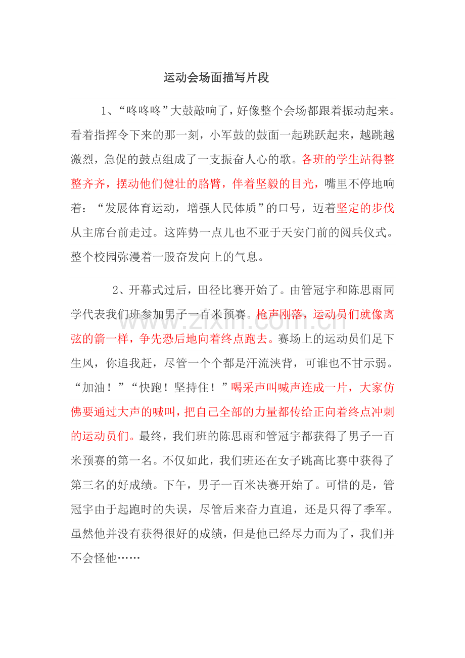 运动会场面描写片段.doc_第1页