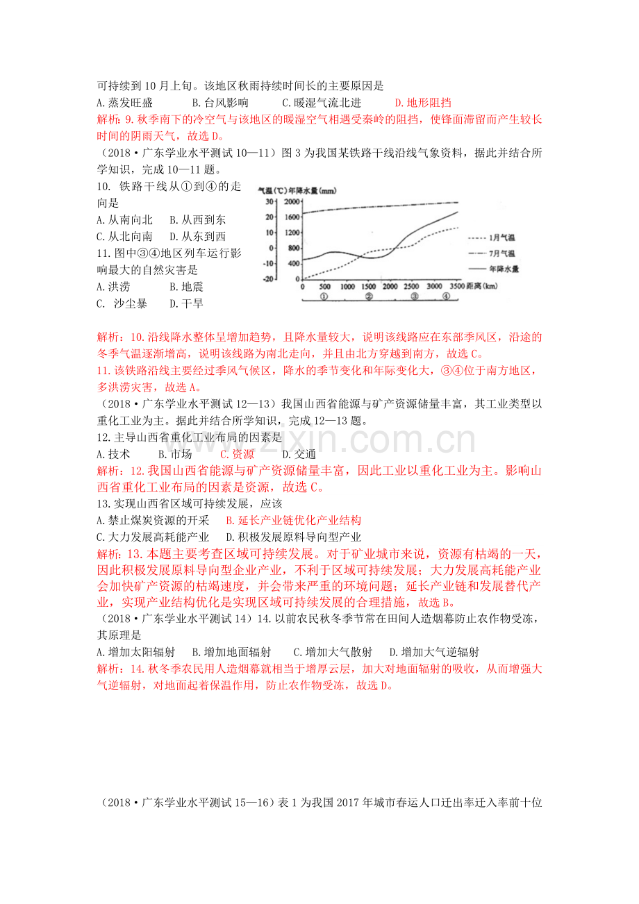 2018年6月广东省普通高中学业水平考试真题—地理试卷(B卷word详细解析版).doc_第2页