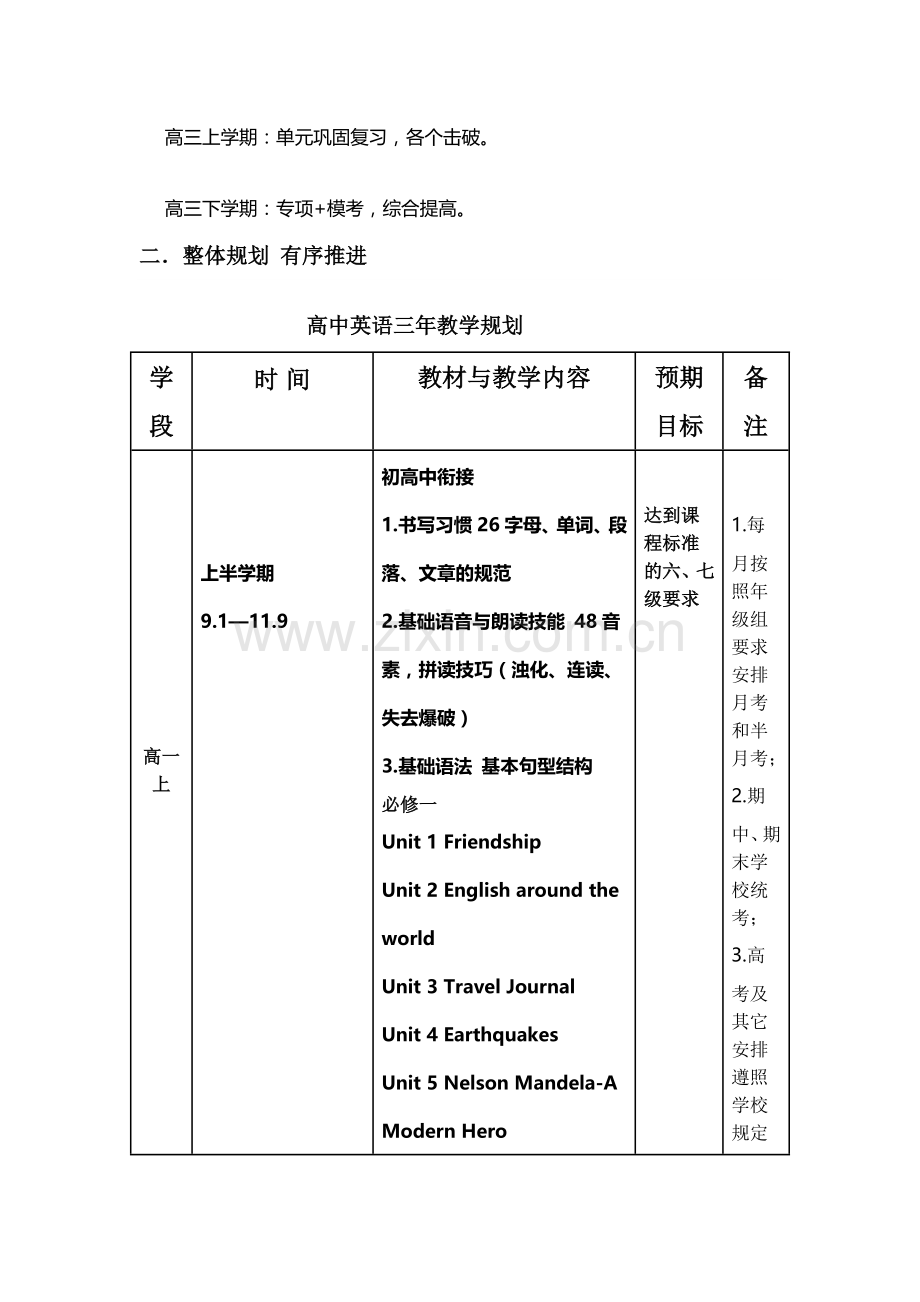 高中英语三年教学规划.docx_第2页