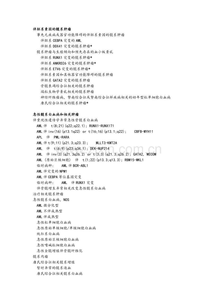 2016版造血与淋巴组织肿瘤WHO分类一览表.doc_第2页