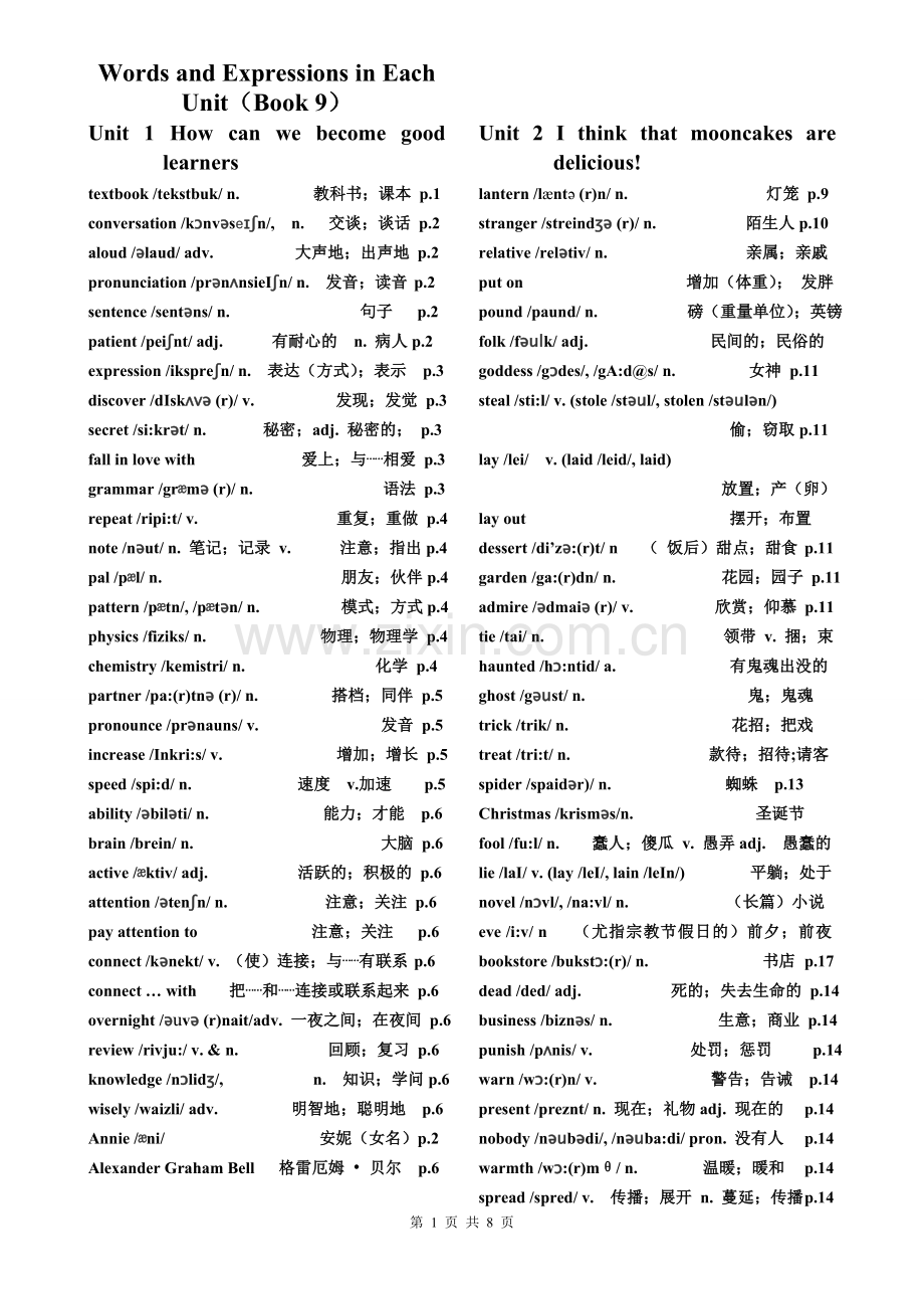 2016年-九年级-英语全册-人教版-单词表.doc_第1页