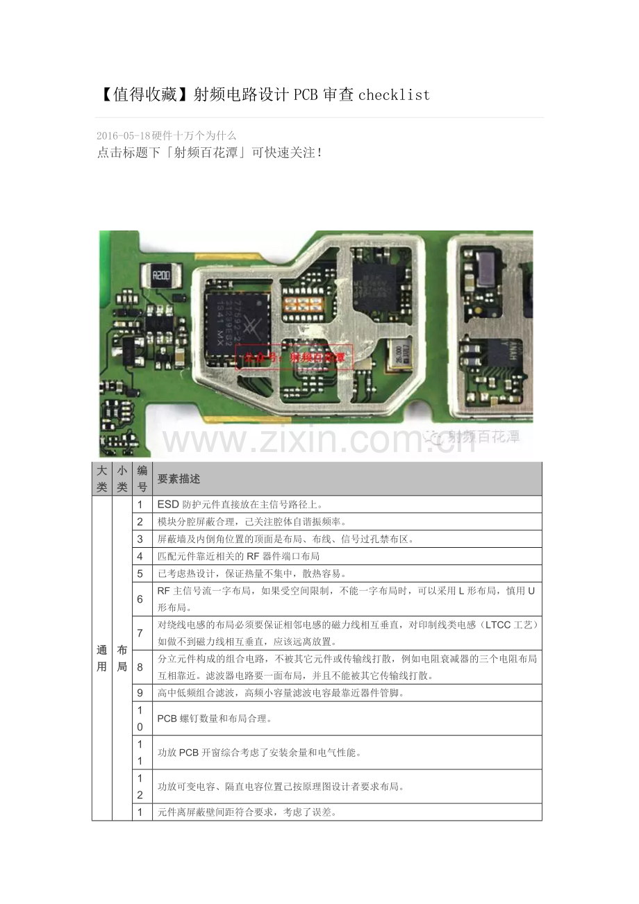 射频电路设计PCB审查checklist.docx_第1页