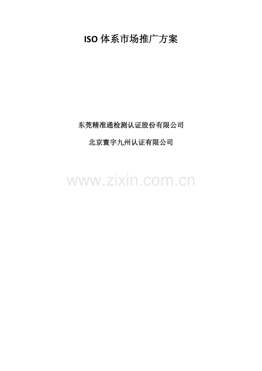 ISO体系市场推广方案.docx_第1页