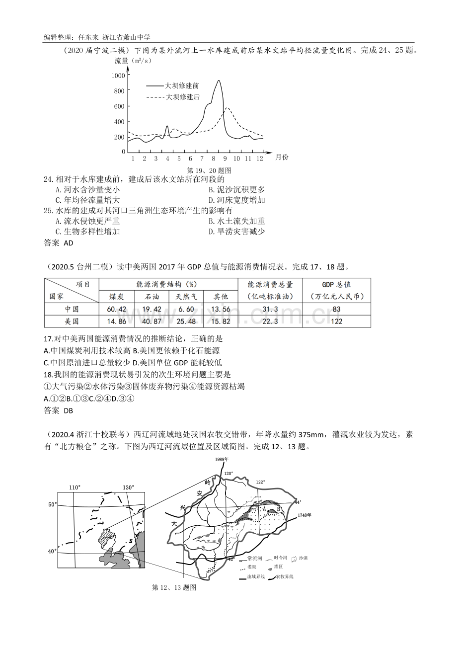 初中科学浙教课标版八年级下册(2013)-浙江省内高三模拟卷专题分类汇编——专题13环境问题(选择题.docx_第2页