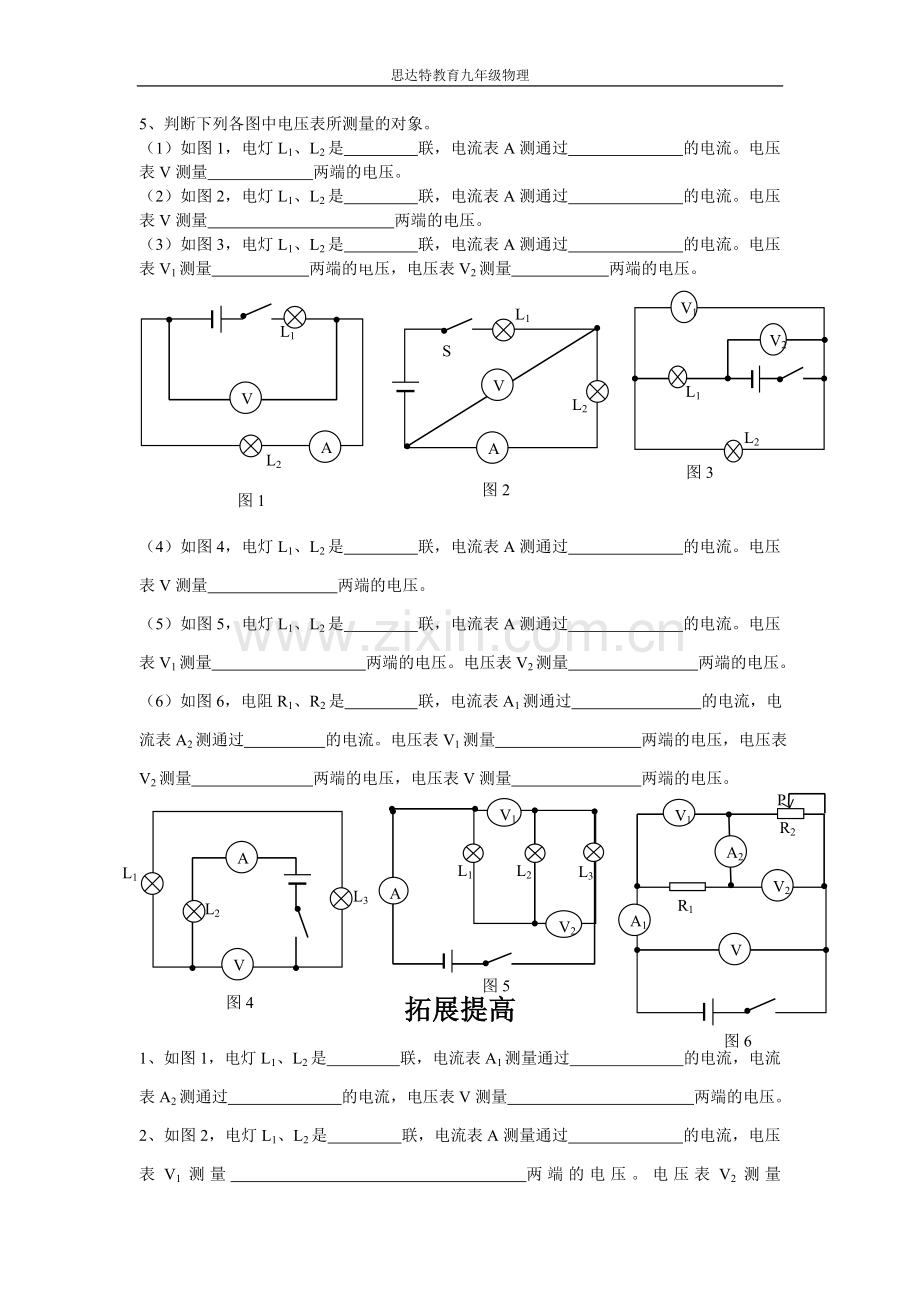 判断电流表、电压表的测量对象及电路的连接方式专题训练.doc_第2页