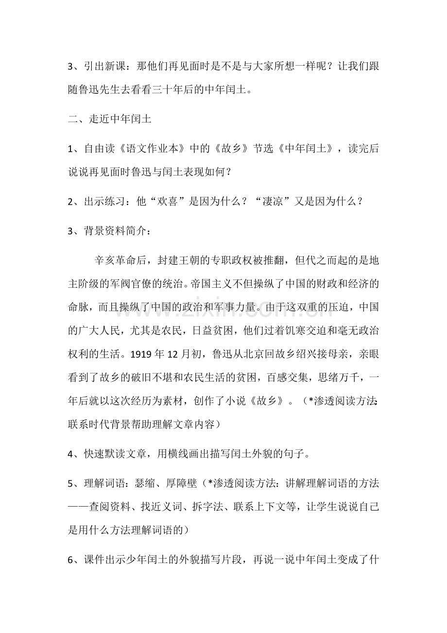 《中年闰土》阅读教学设计.docx_第2页