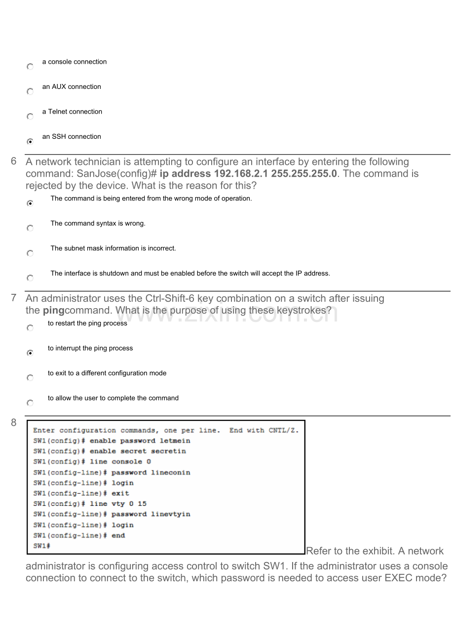CCNA第一学期Final-exam考试英文版答案(R&S-5.0)A.docx_第2页